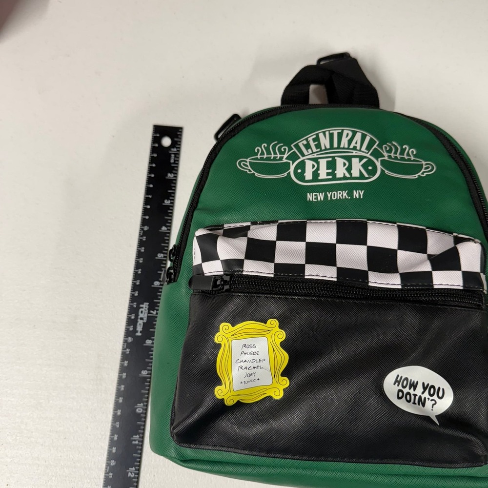 Friends TV Show Central Perk Faux Leather Mini Backpack how you‎ doin' Y2K - Picture 2 of 6